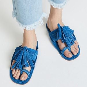 Figue Scaramouche sandals in cobalt blue